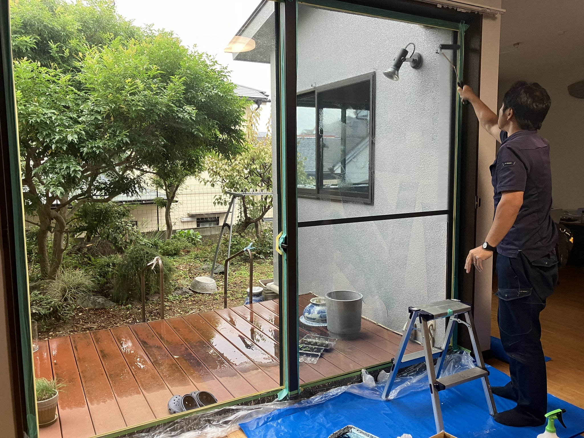 節電ガラスコート塗布